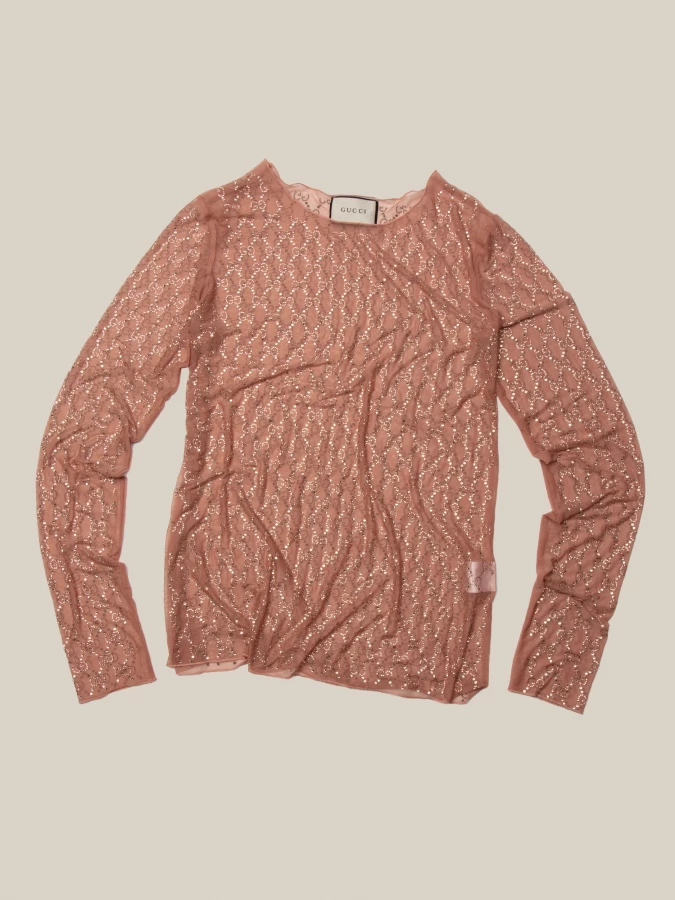 Top in Tulle GG con Swarovsky