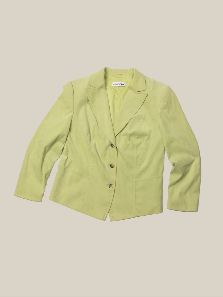 Blazer Verde Chiaro in velluto a costine