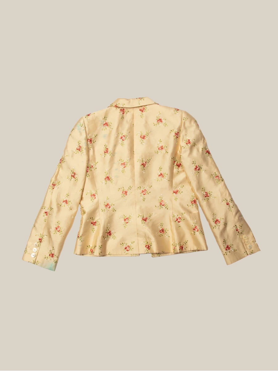 Blazer Burro Vintage con dettagli floreali