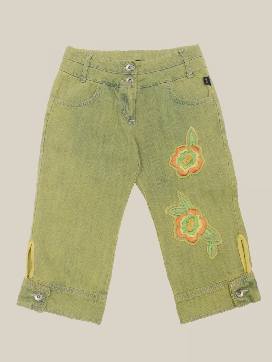 Green Floreal Knee-High Shorts