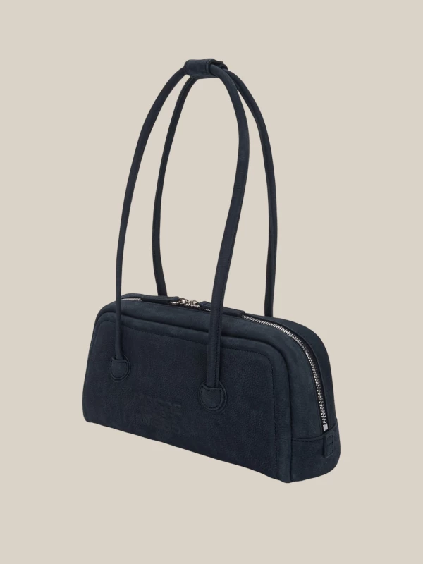 Borsa Blu Scuro 'Soft Baguette' in Pelle Nabuk di Vitello 2