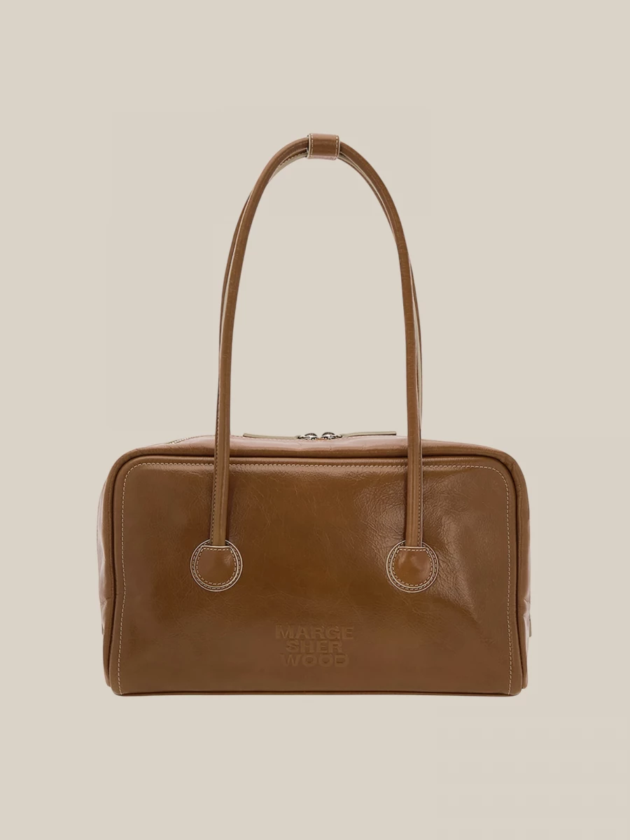 Borsa Marrone 'Soft Boston' in Pelle di Vitello