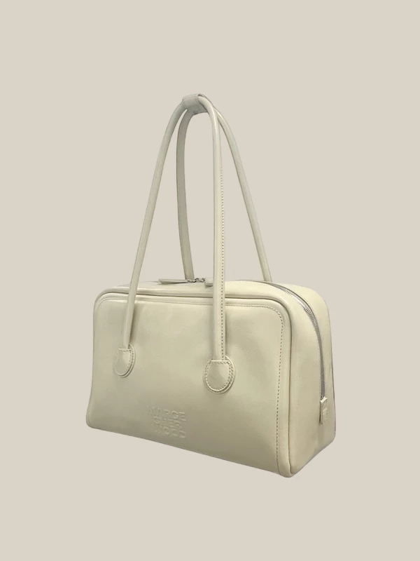 Borsa Avorio 'Soft Boston' in Pelle di Vitello lucida 2