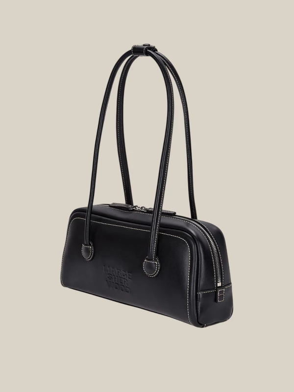 Borsa Nera 'Soft Baguette' in Pelle di Vitello 2