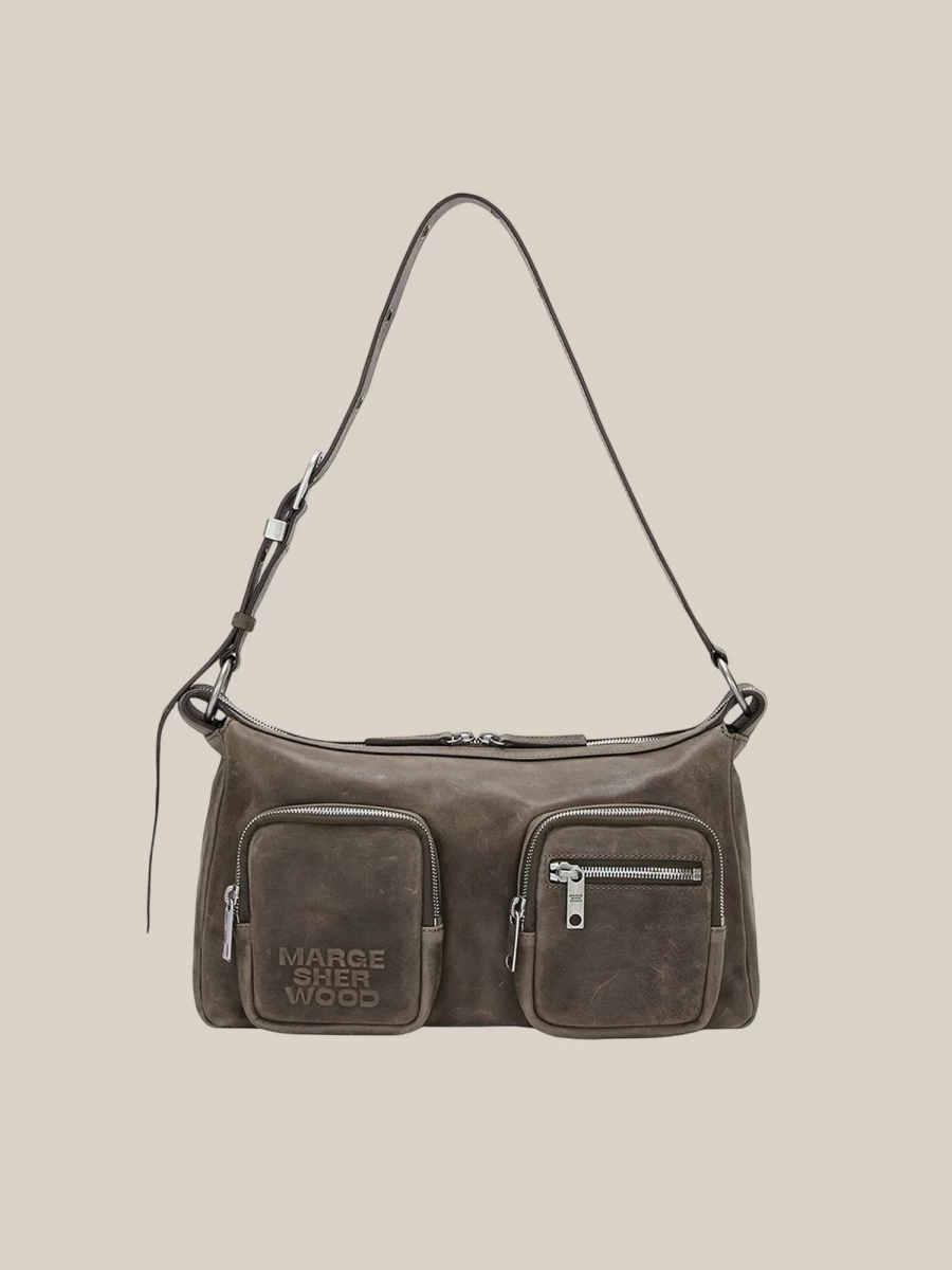 Borsa Marrone 'Outpocket Hobo' in Pelle di Vitello