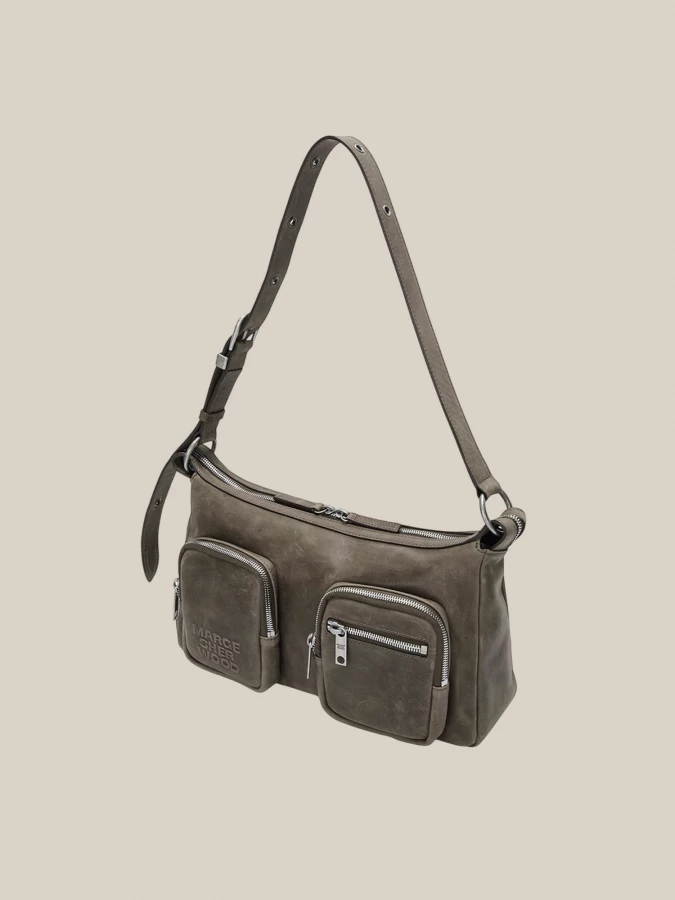 Borsa Marrone 'Outpocket Hobo' in Pelle di Vitello