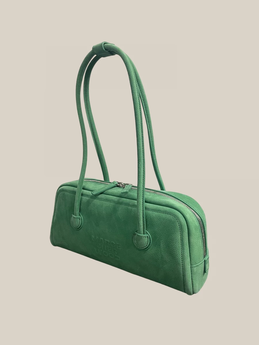 Green 'Soft Baguette' in Calfskin Nubuck Leather
