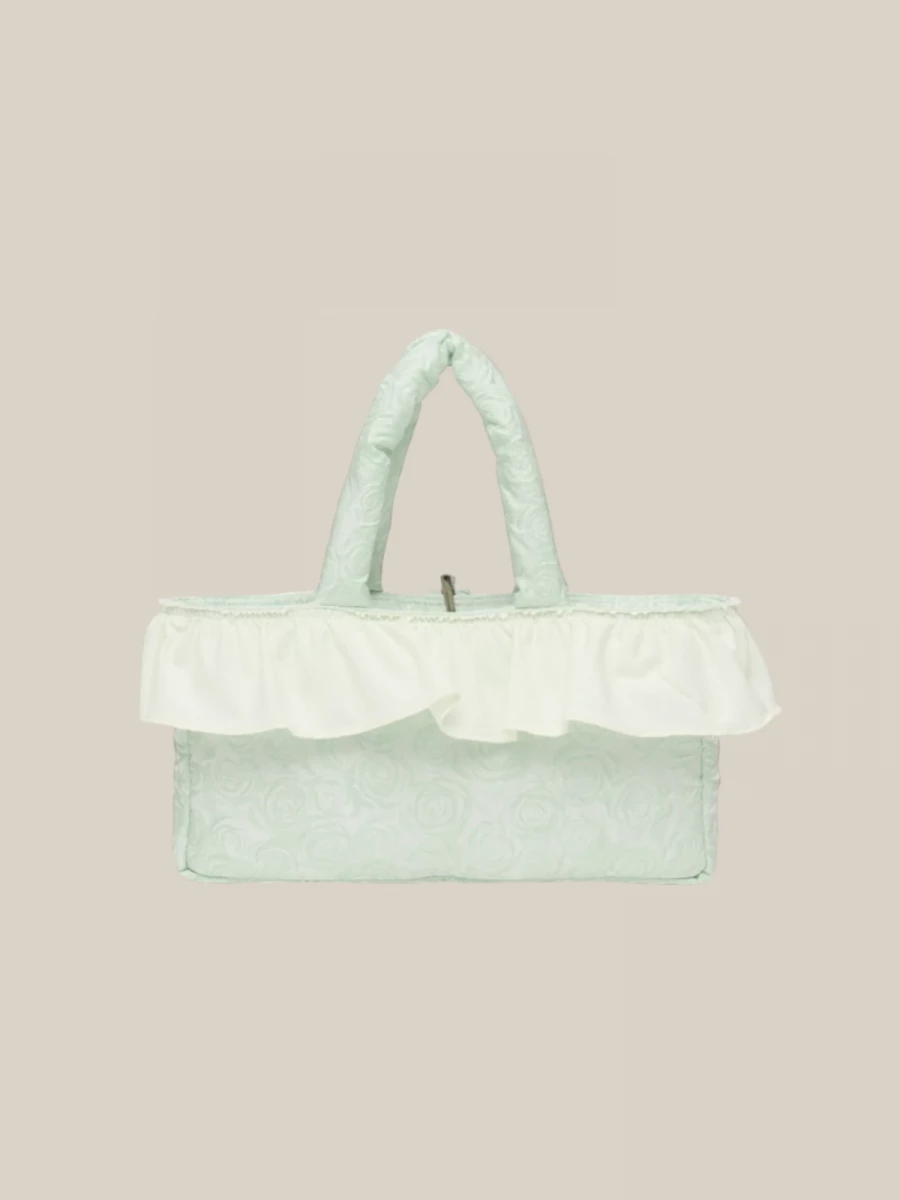 Borsa 'Baguette' Menta in Tessuto Trapuntato