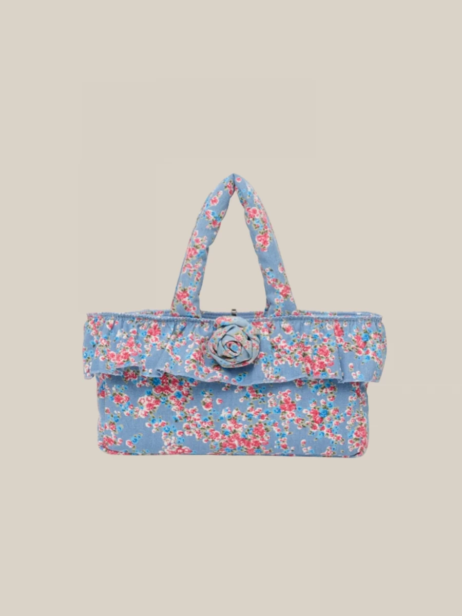 Floral Print 'Baguette' Quilted Bag