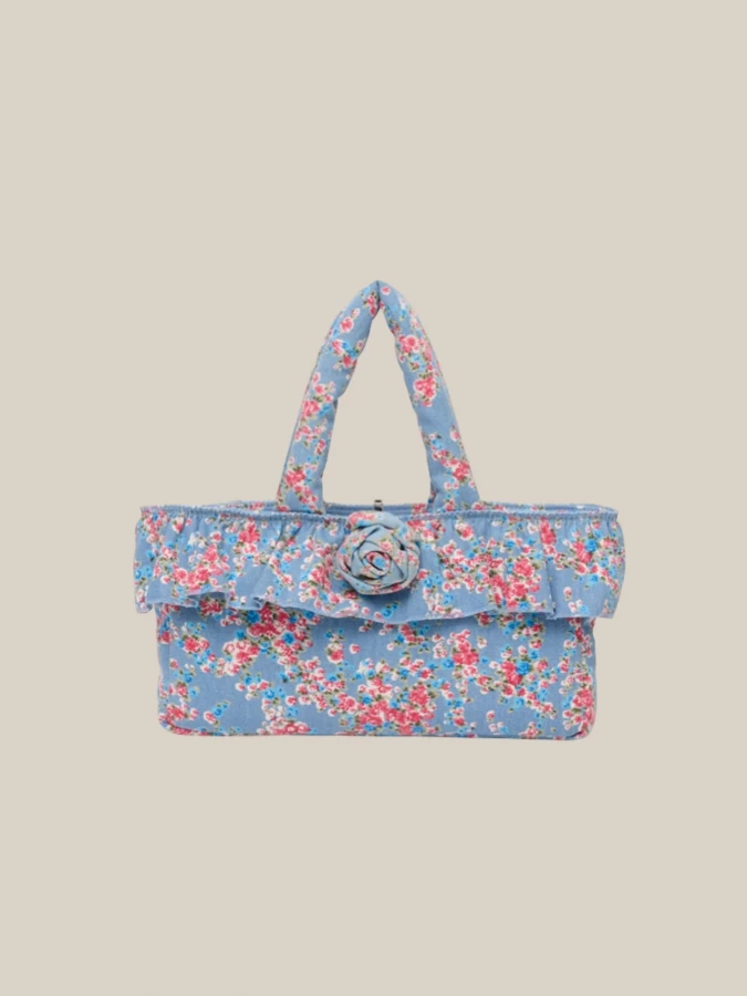 Floral Print 'Baguette' Quilted Bag
