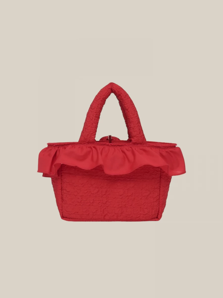 Borsa 'Little' Rossa in Tessuto Trapuntato