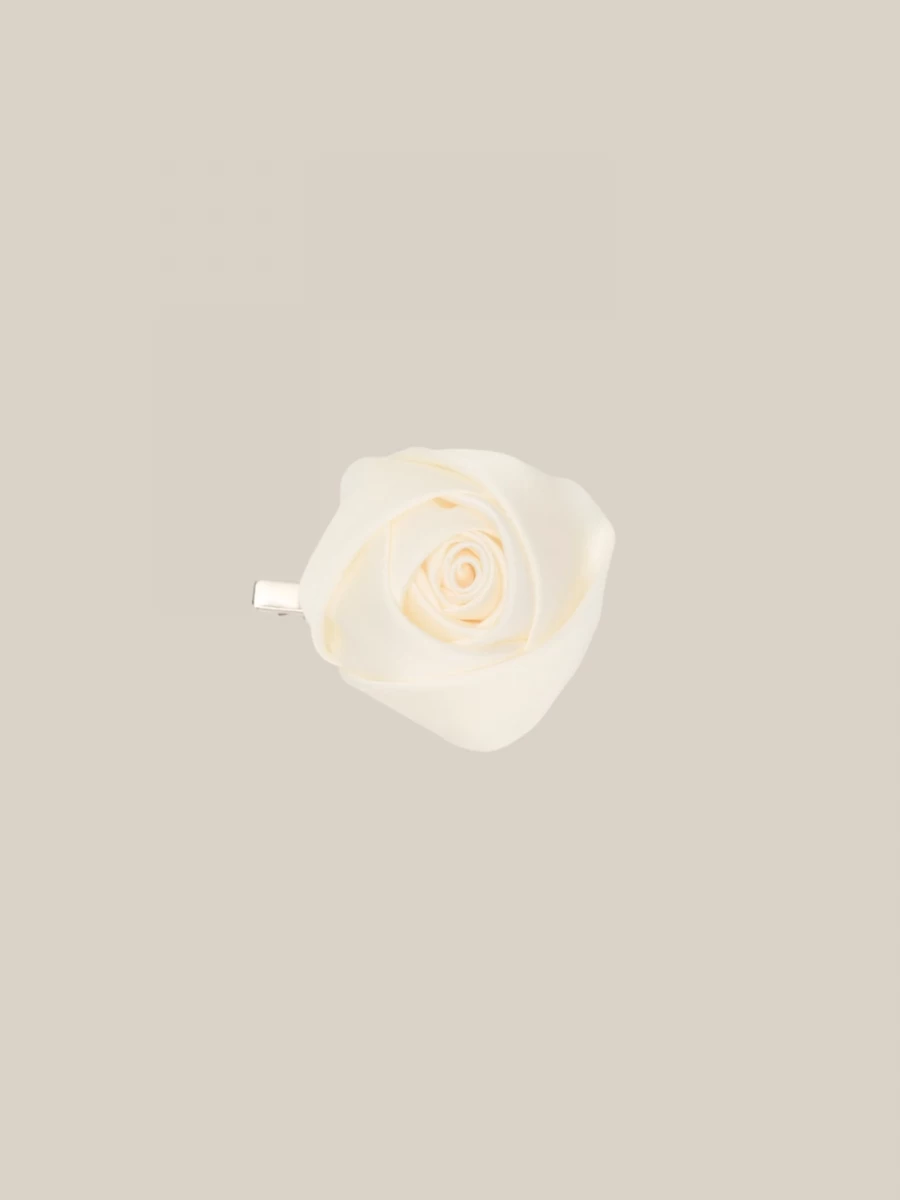 Ivory Rose 'Atelier Rose Pin' in Satin Fabric