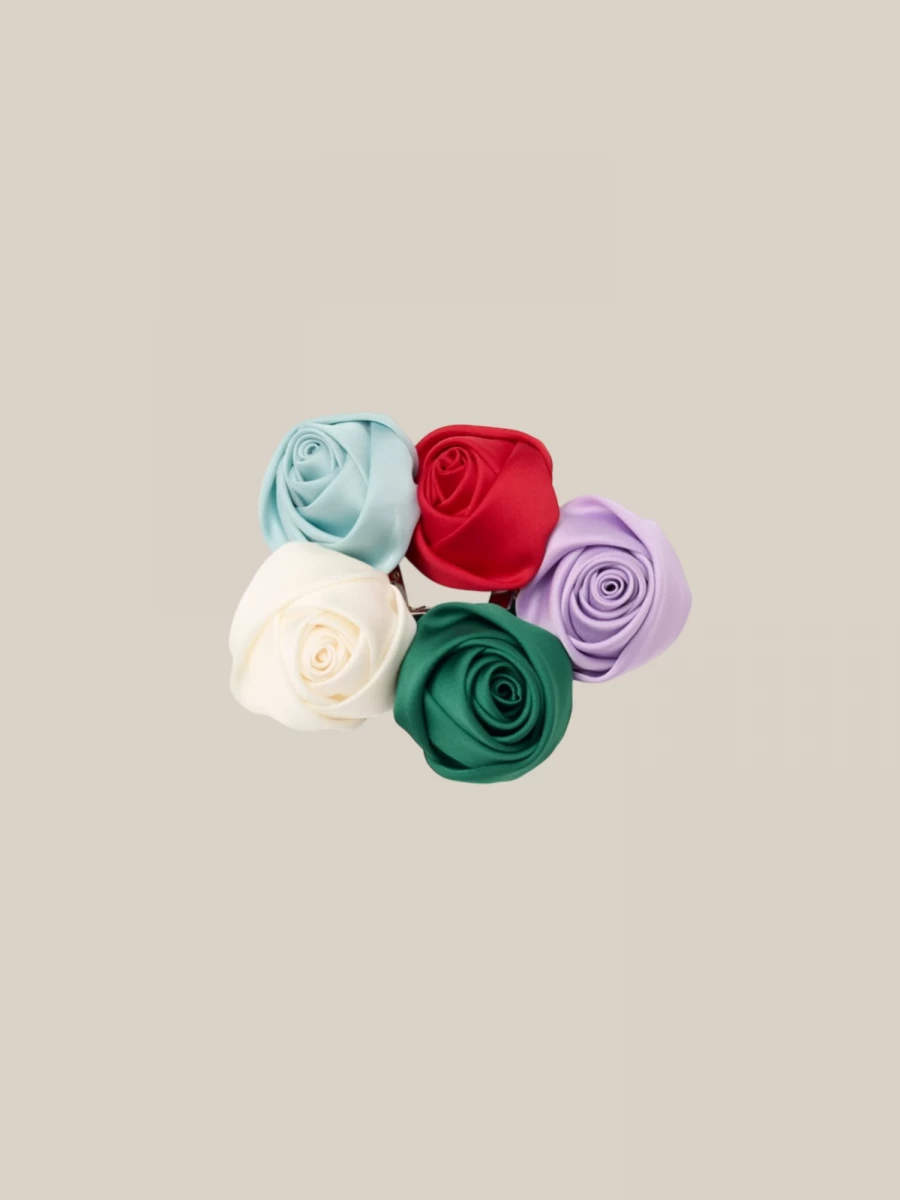 Rosa 'Atelier Rose Pin' Blu Chiaro in Tessuto Satinato