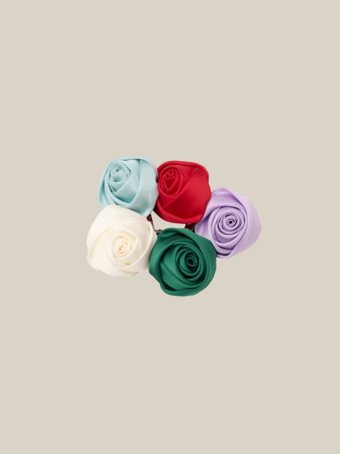 Red Rose 'Atelier Rose Pin' in Satin Fabric