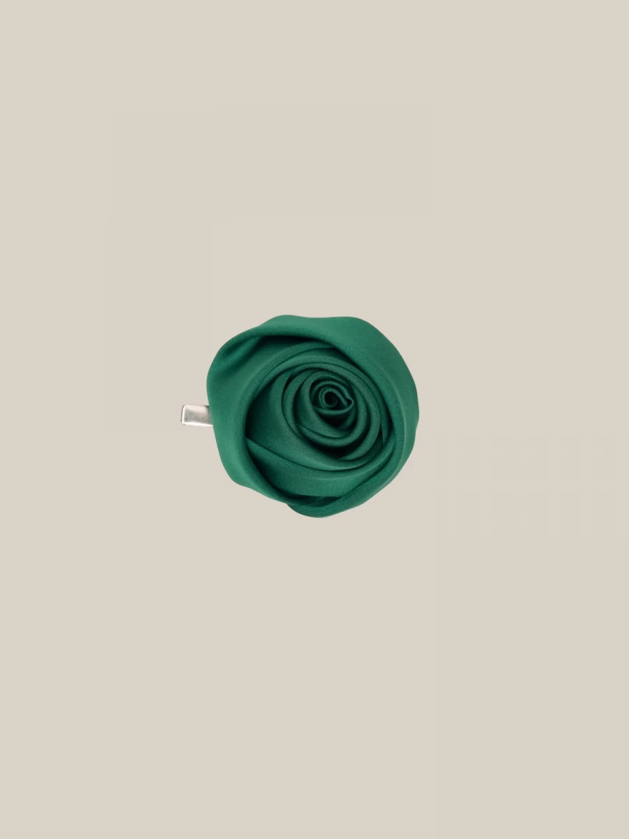 Green Rose 'Atelier Rose Pin' in Satin Fabric