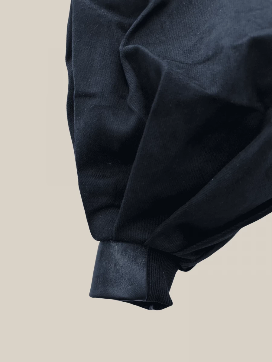 Giacca Crop 'Breeze' Nera in Cotone con inserti in Pelle