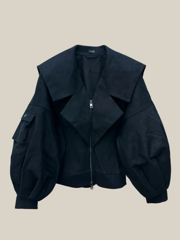 Giacca Strutturata 'Breeze' Nera in Denim di cotone