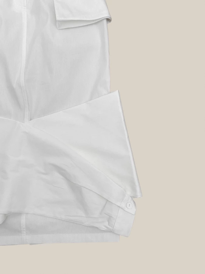 Gonna Bianca 'Bottom Skirt' in Cotone con tasche cargo