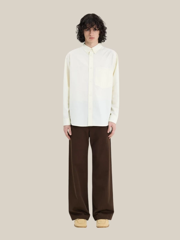 Lemon Yellow 'Essentia' Long-Sleeved Cotton Shirt