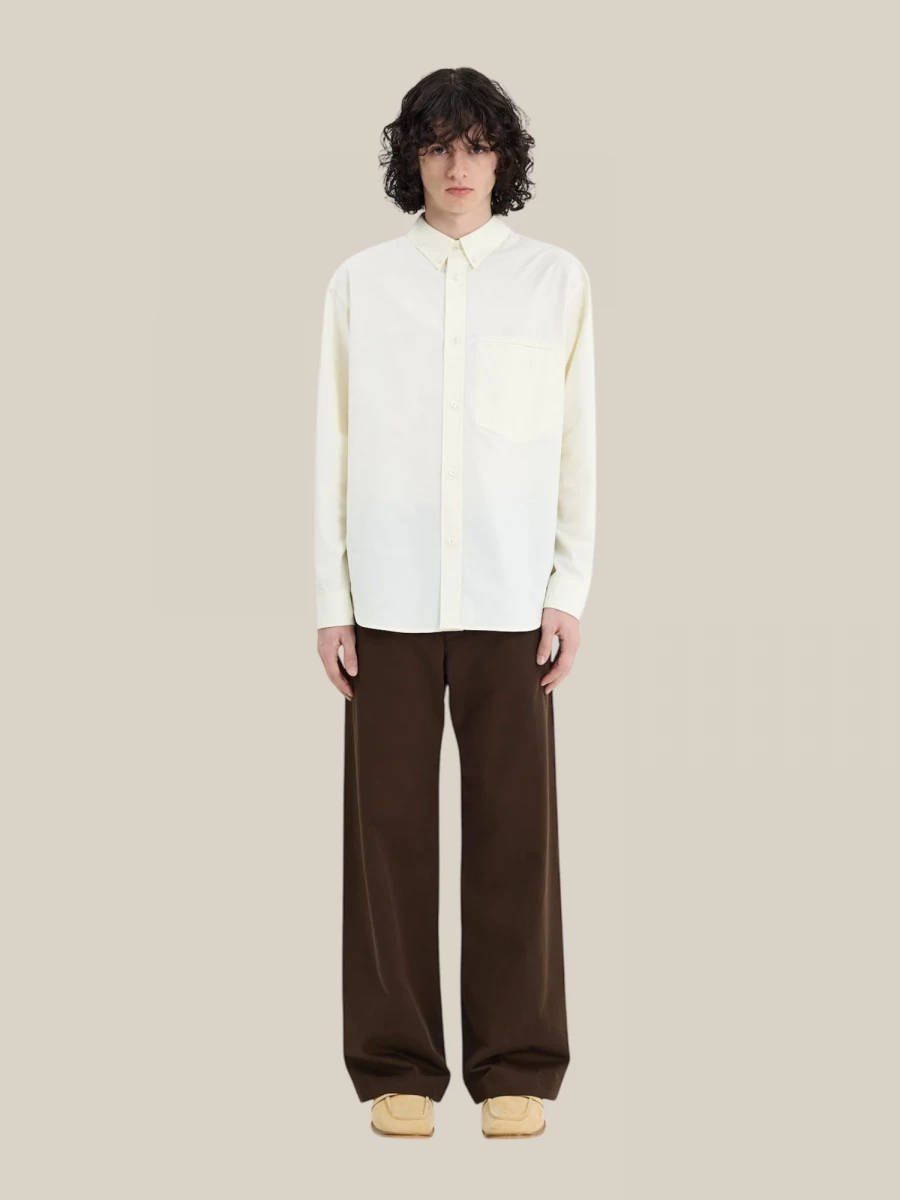 Lemon Yellow 'Essentia' Long-Sleeved Cotton Shirt