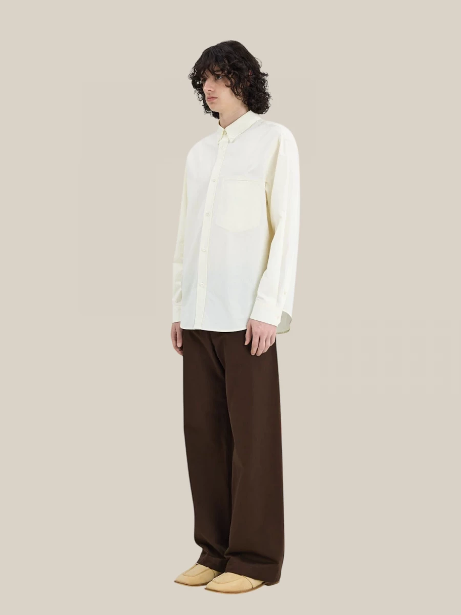 Camicia Giallo Limone 'Essentia' a Maniche Lunghe in Cotone