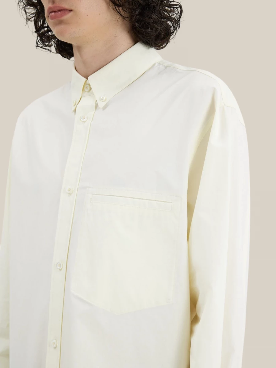 Lemon Yellow 'Essentia' Long-Sleeved Cotton Shirt