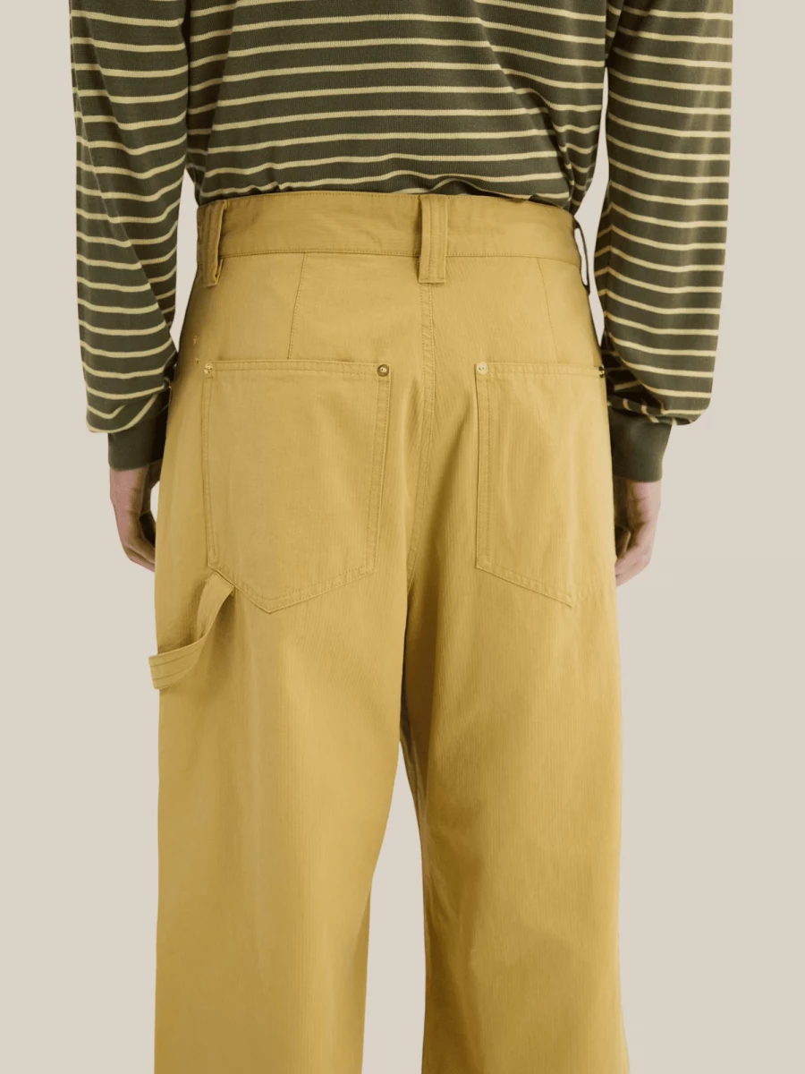 Pantaloni Gialli 'Carpenter' a gamba larga in Cotone