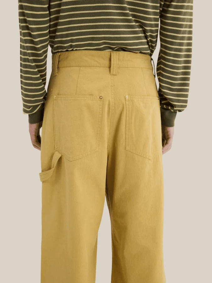 Pantaloni Gialli 'Carpenter' a gamba larga in Cotone