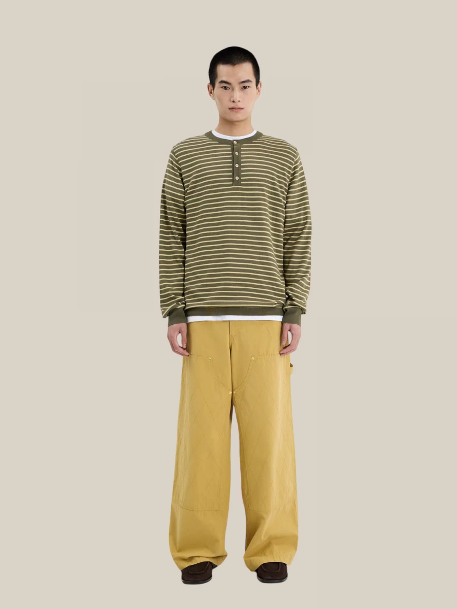 Pantaloni Gialli 'Carpenter' a gamba larga in Cotone