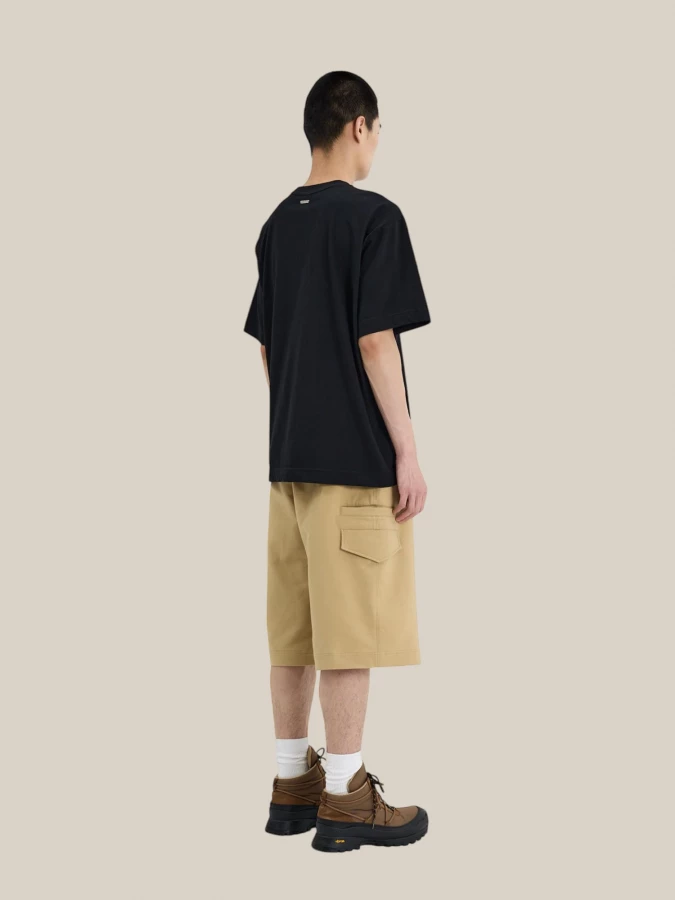 Bermuda Beige 'Safari' in Cotone con Dettagli Cargo