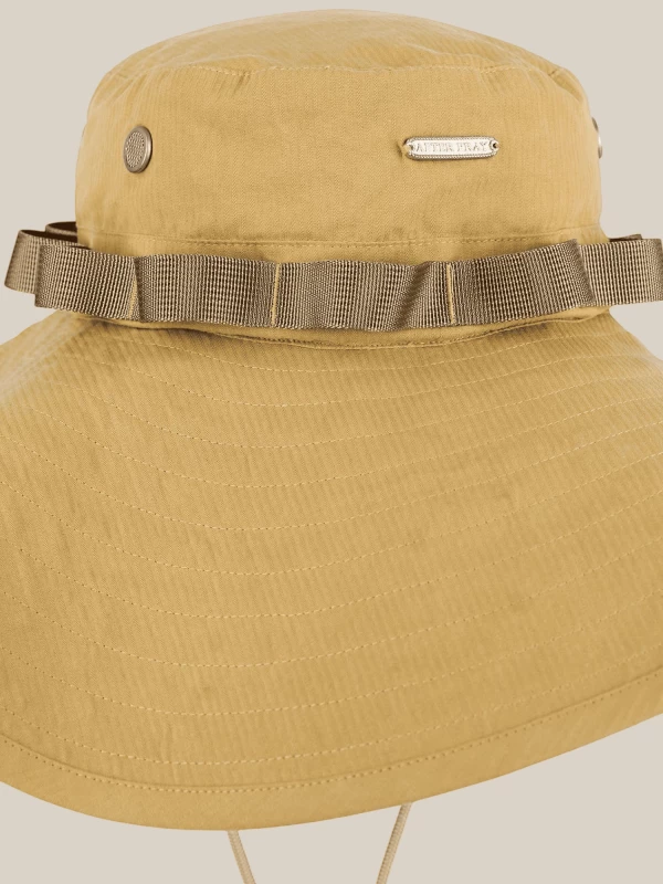 Yellow 'Safari' Bucket Hat in Cotton with Wide Brim 2