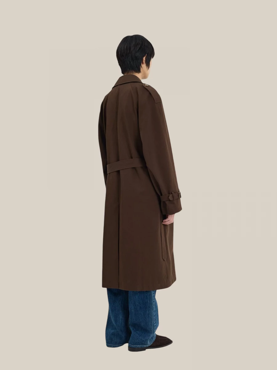 Trench Marrone 'Francis' in Cotone con Dettagli Classici