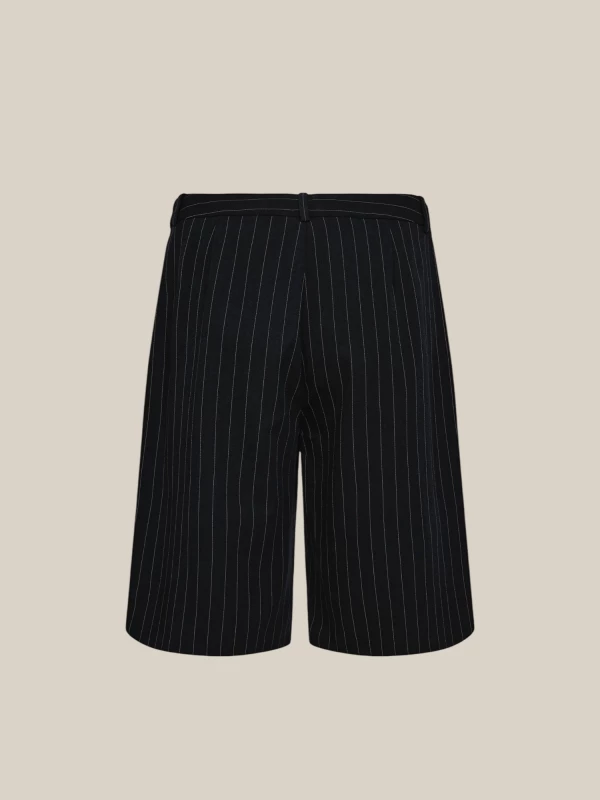 Bermuda 'Steven Pleat' Blu Scuro in Tessuto Gessato 2