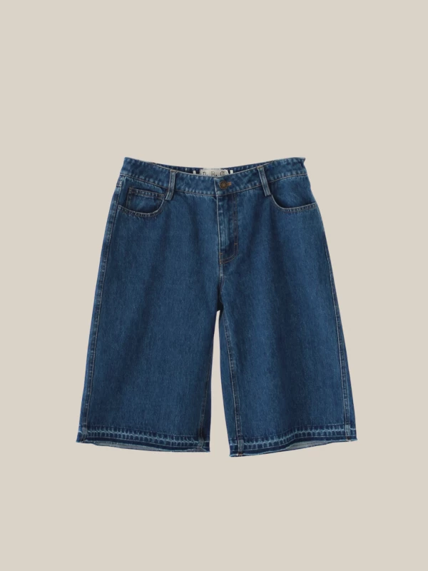 Bermuda 'Miles' Blu Scuro in Denim di Cotone