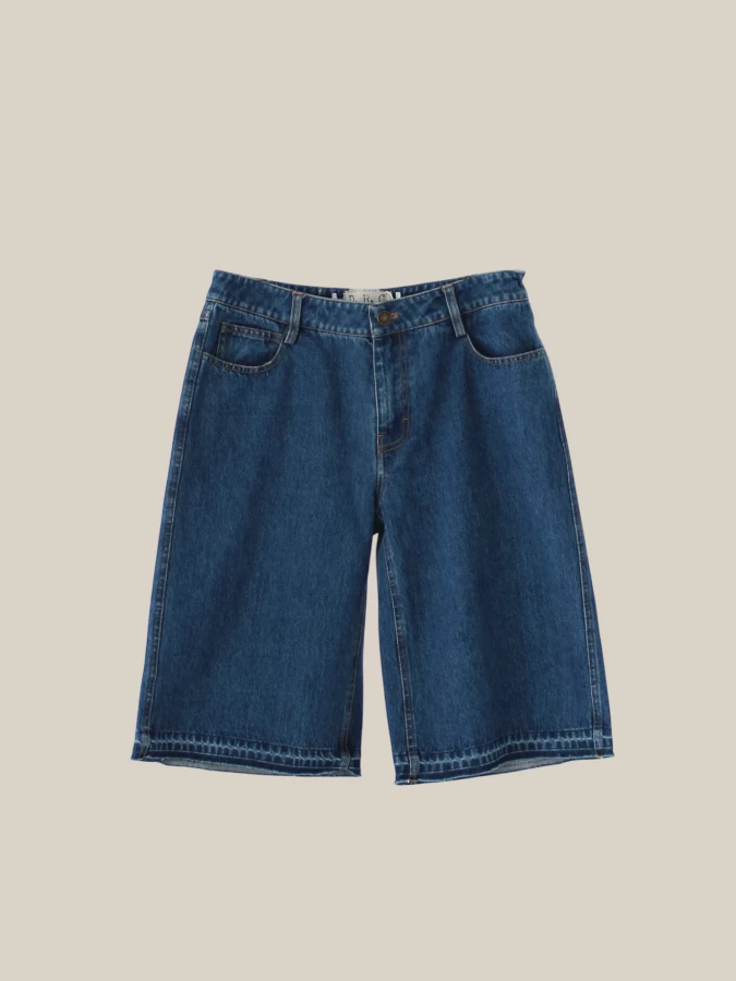 Bermuda 'Miles' Blu Scuro in Denim di Cotone