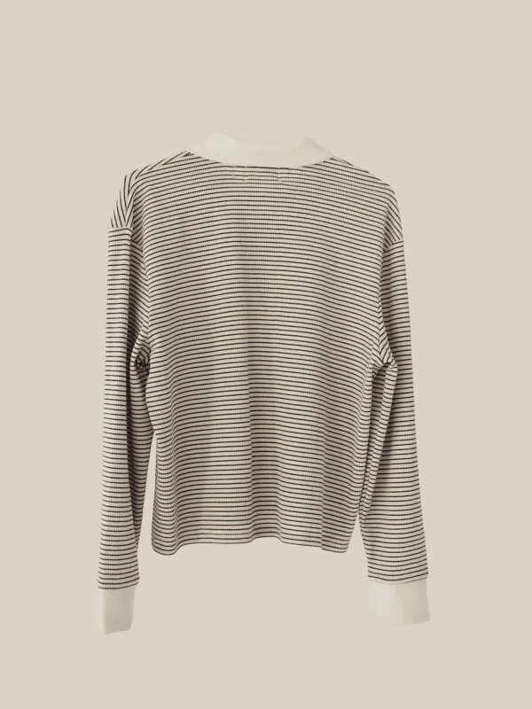 Sacha' Long Sleeve Polo with Striped Pattern 2