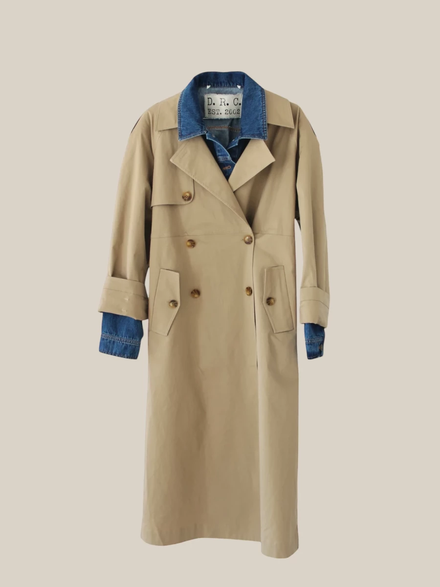 Beige 2in1 'Dylan Mix' Cotton Trench Coat