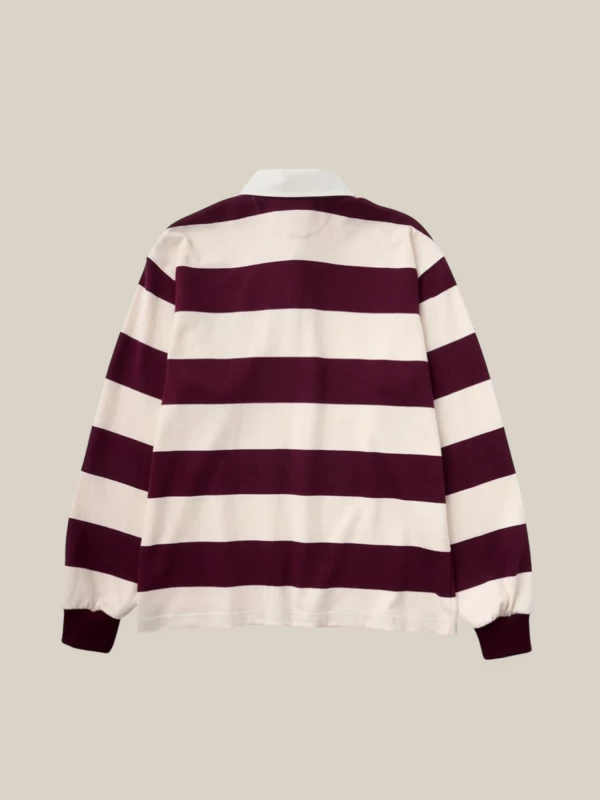Polo Rugby Bordeaux Rosa Chiaro a Righe in Cotone 2