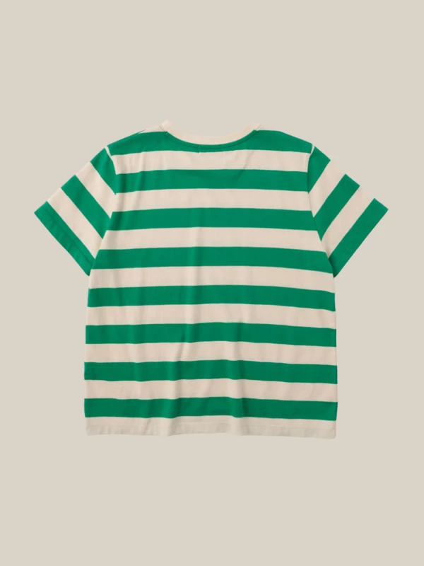 Green Beige Striped T-Shirt in Cotton 2