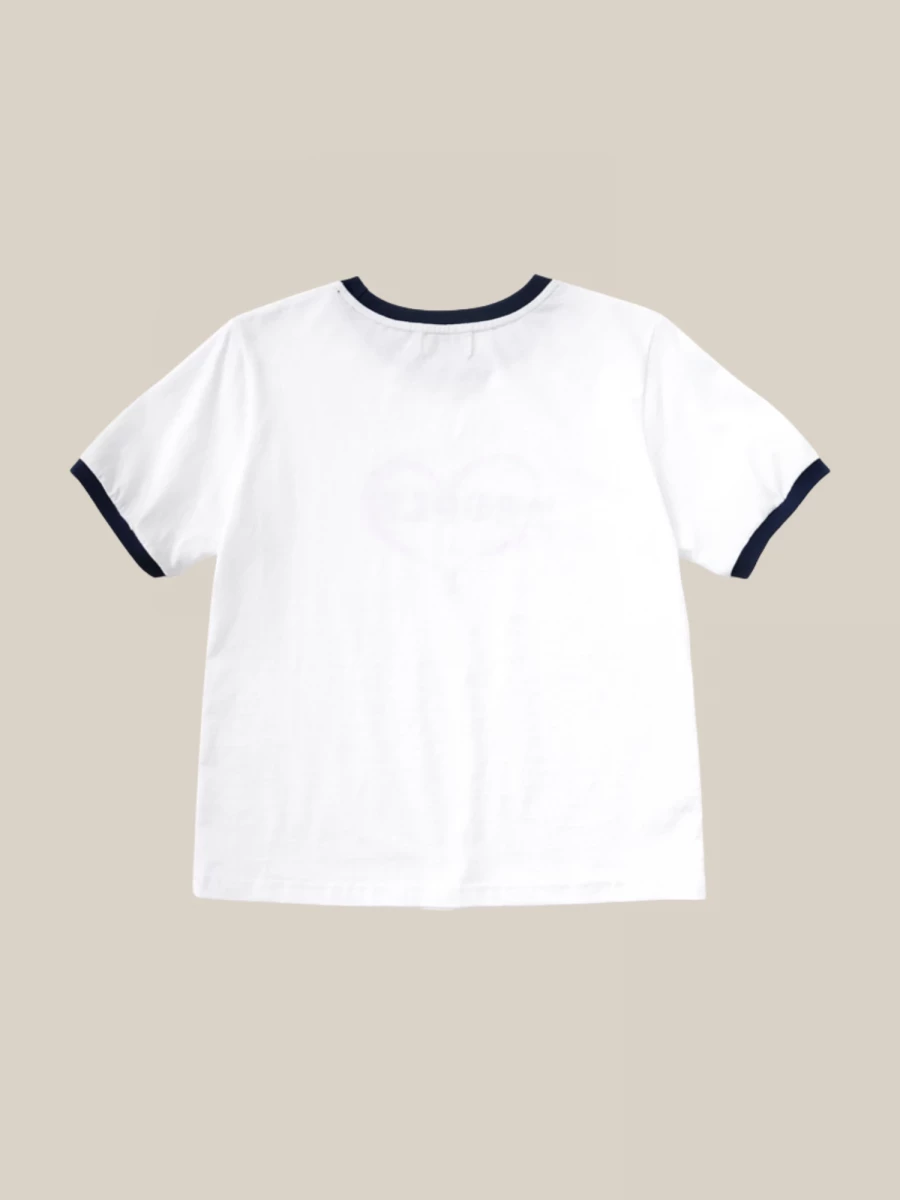 T-Shirt Bianca ‘People’ con Stampa in Cotone