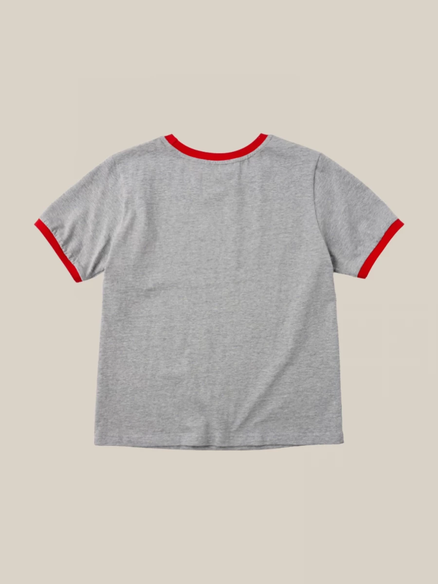 T-Shirt Grigia ‘People’ con Stampa in Cotone