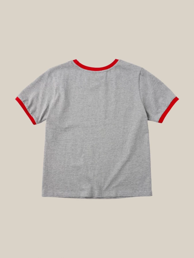 T-Shirt Grigia ‘People’ con Stampa in Cotone