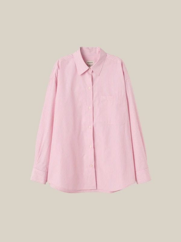 Camicia Rosa a Righe in Cotone