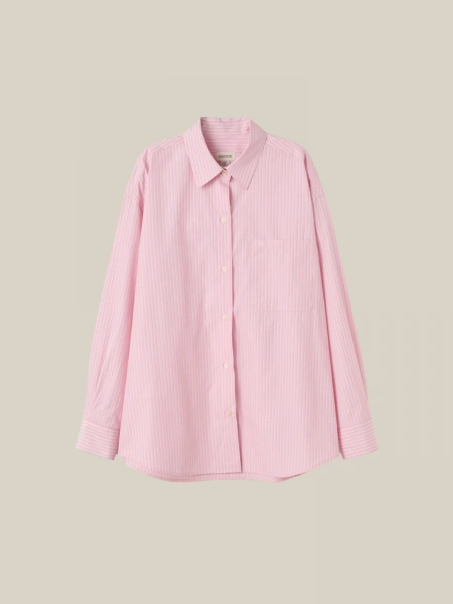 Camicia Rosa a Righe in Cotone