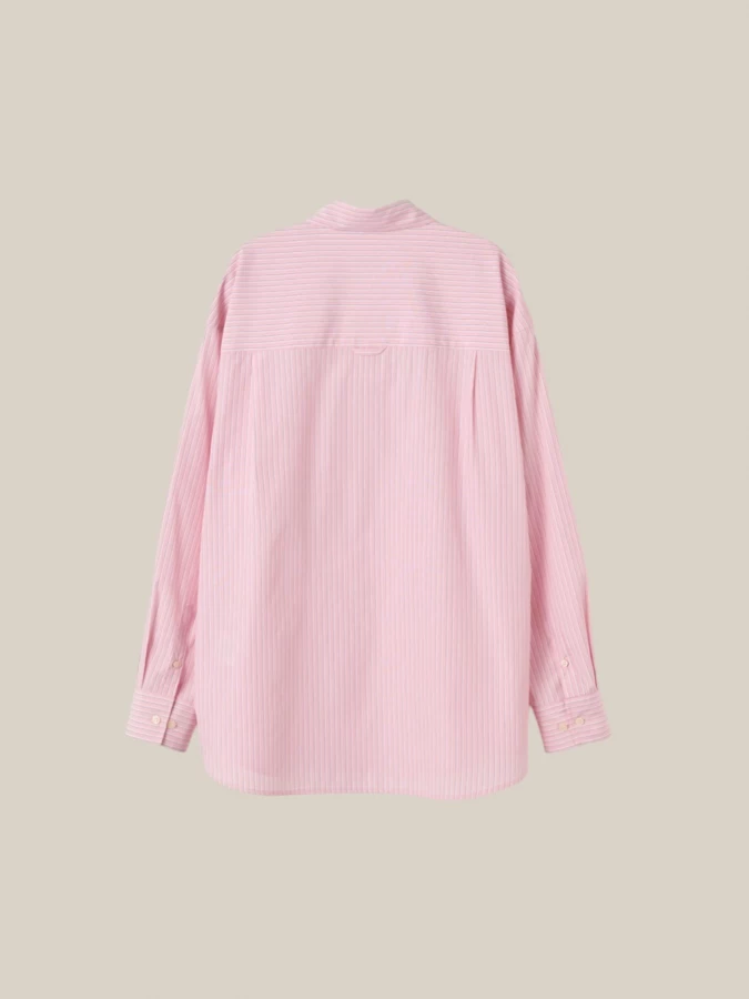 Camicia Rosa a Righe in Cotone