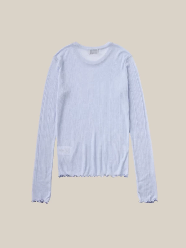 Light Blue Long Sleeve T-Shirt with Transparency 2