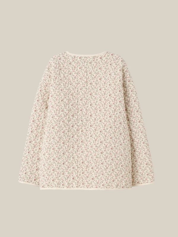 Ivory Quilted Printed Floral Jacket 2
