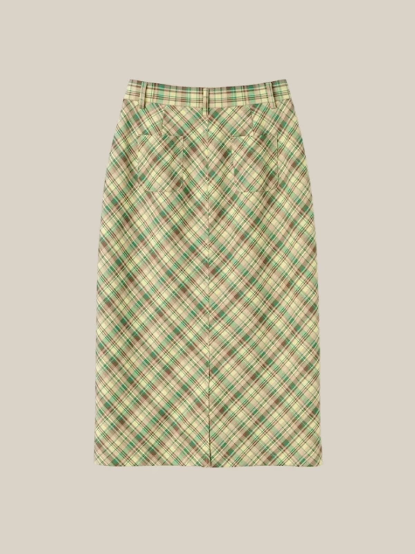 Multicolored Midi Skirt in Plaid 2