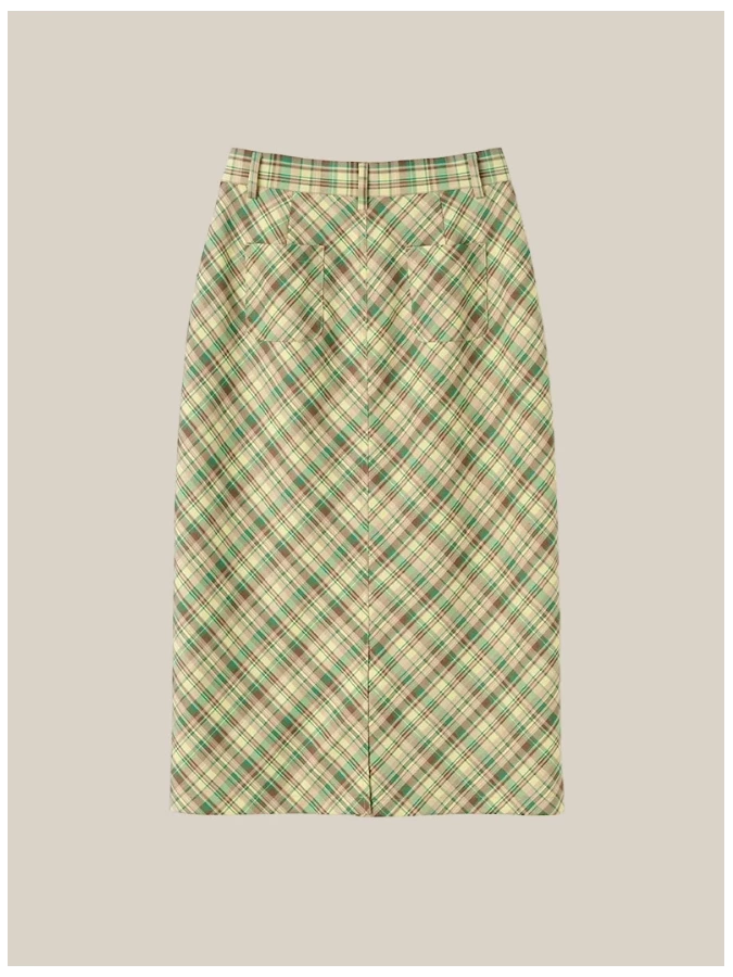 Multicolored Midi Skirt in Plaid