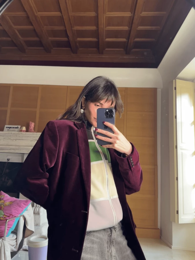 Blazer Bordeaux Vintage in velluto